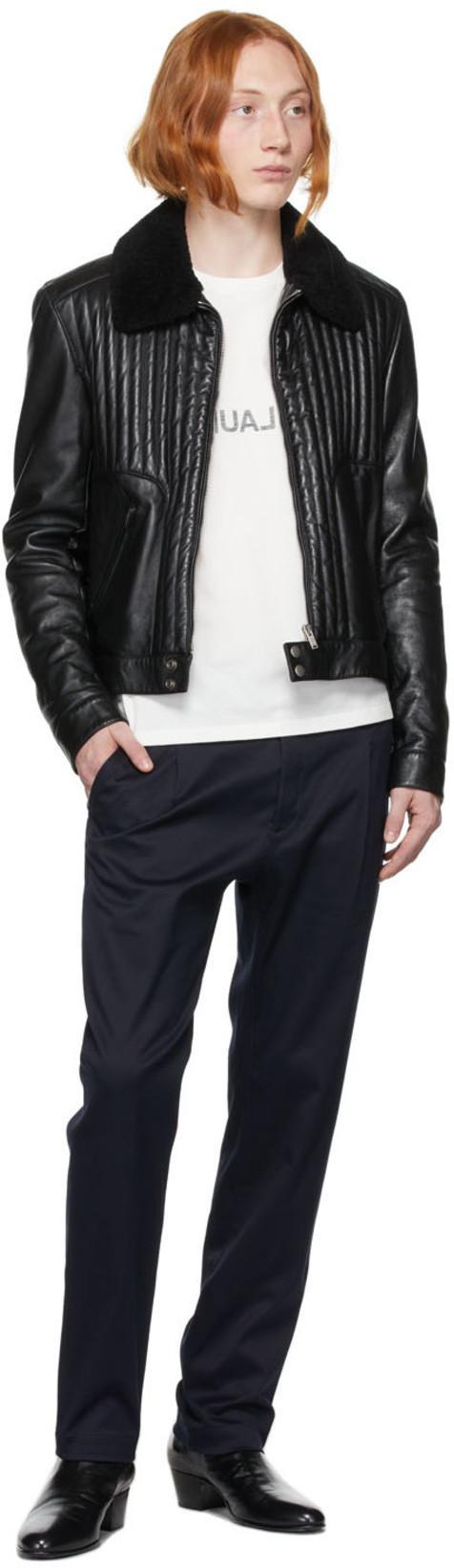 SAINT LAURENT Cotton T-shirt In Reverse Design In White