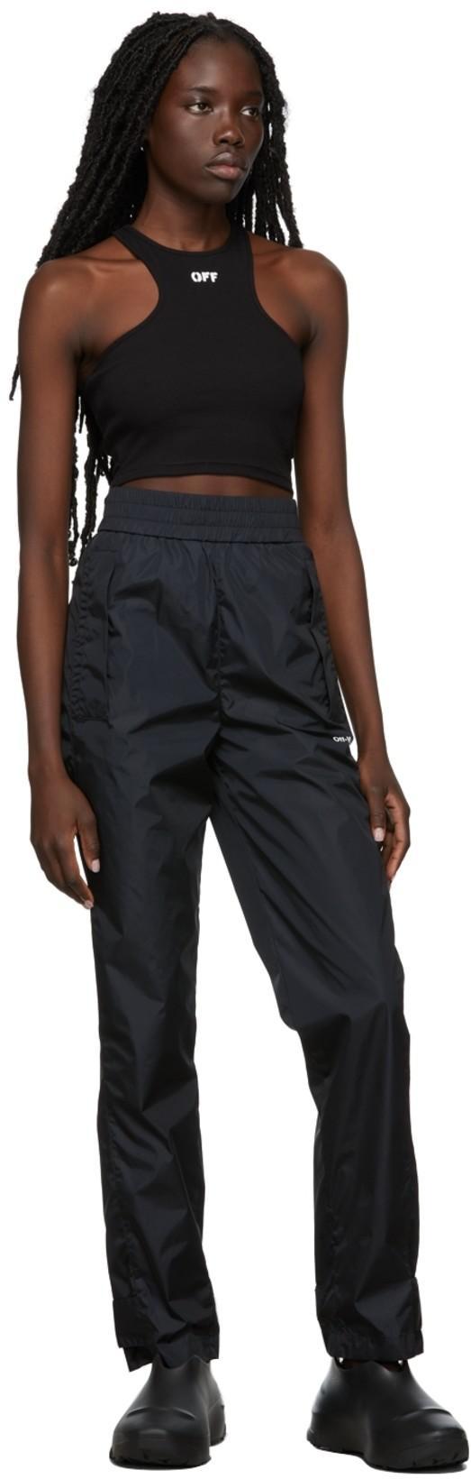 OFF-WHITE Top A Coste Con Scollo Olimpionico E Logo Off In Black