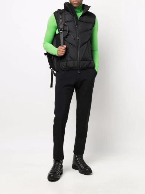 GUCCI Ribbed Black Beanie With Striking Greenaccent