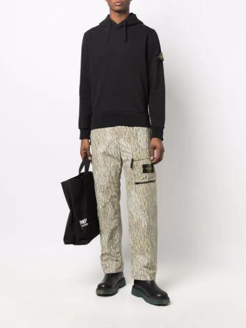 STONE ISLAND Cotton Sweatshirt With Removable Logo Patch In Black