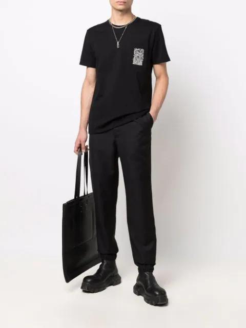 ALEXANDER MCQUEEN Straight-leg Wool-blend Track Pants In Schwarz
