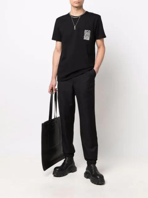 ALEXANDER MCQUEEN Straight-leg Wool-blend Track Pants In Schwarz