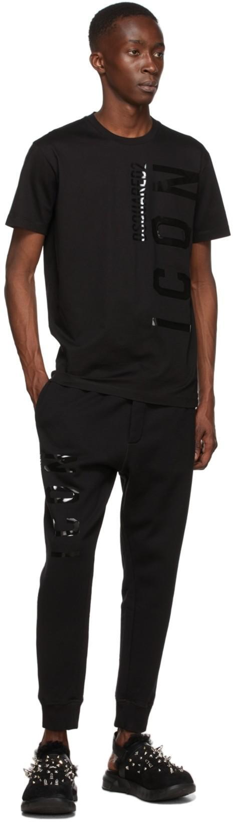 DSQUARED2 Black 'icon' Lounge Pants In 900 Black