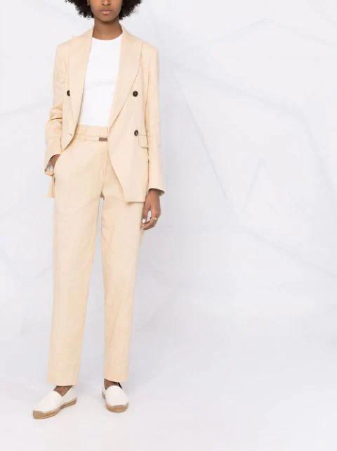 SAINT LAURENT Embroidered Espadrilles In Canvas Beige In White