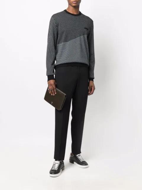 DOLCE & GABBANA Portofino Sneakers In Black Leather With Silver Inserts Dolce E Gabbana