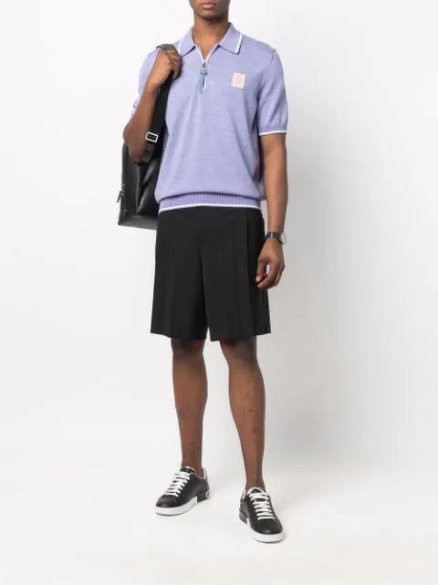 DOLCE & GABBANA Portofino Sneakers In Black Leather With Silver Inserts Dolce E Gabbana