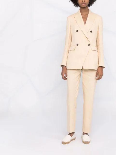 SAINT LAURENT Embroidered Espadrilles In Canvas Beige In White