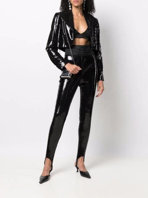 AMINA MUADDI Lupita 95 Leather Heeled Sandals In Black