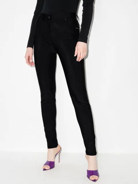 TOM FORD Skinny Glossy Compact Jersey Pants In Black