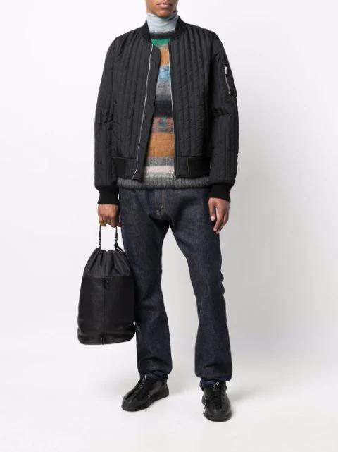 HELMUT LANG Quilted Zip-up Bomber Jacket In Black