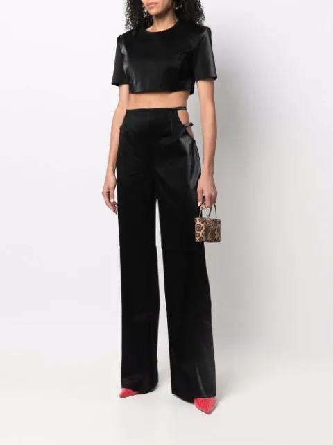 AMINA MUADDI Lupita 95 Leather Heeled Sandals In Black