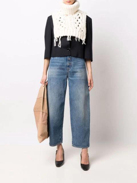 MM6 MAISON MARGIELA Mm6 By Maison Margiela Straight Leg Cropped Jeans In Blue