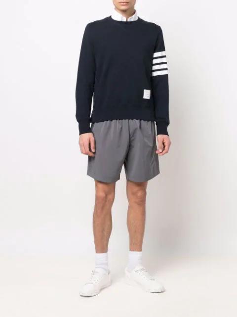 THOM BROWNE Classic Crewneck In Blue