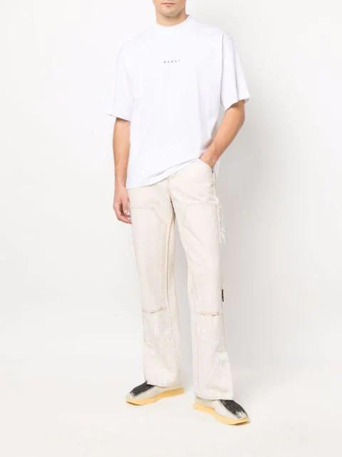 MARNI Logo-print Cotton-jersey T-shirt In White