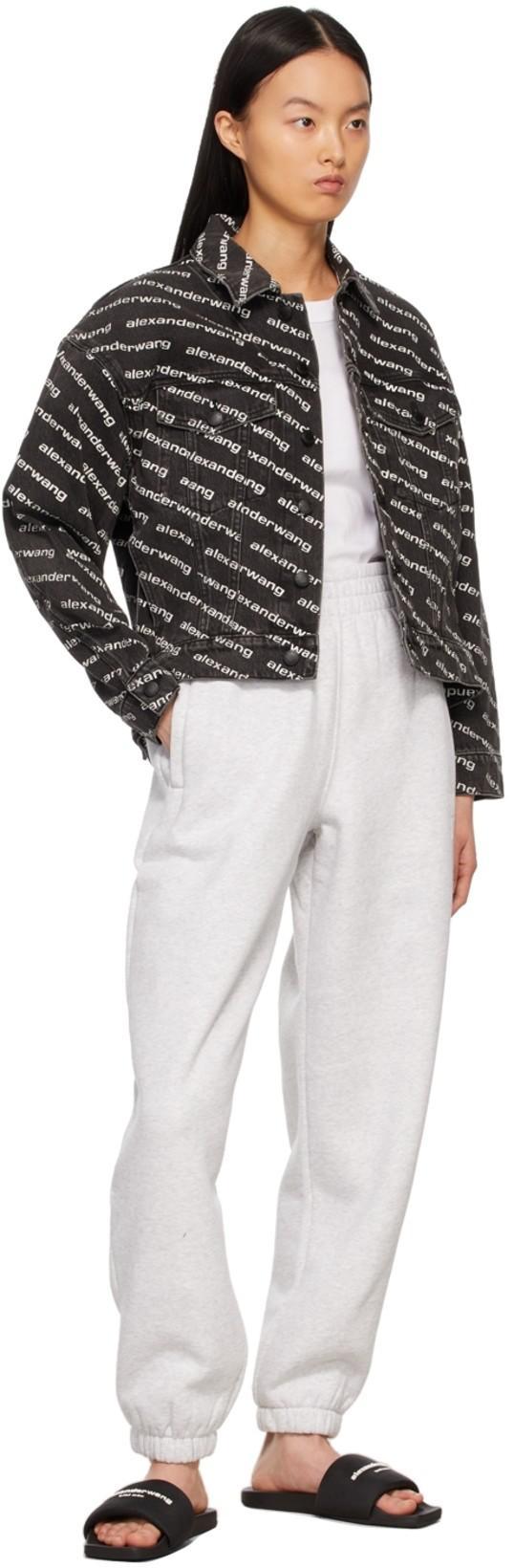 ALEXANDER WANG Denim Jacket With All-over Logo In Black