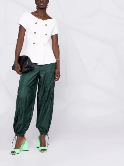 ATTICO Devon Patent Leather Sandals In Green