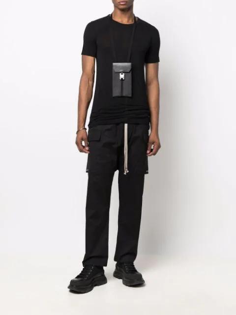 RICK OWENS DRKSHDW Creatch Wide-leg Cotton-blend Canvas Drawstring Cargo Trousers In Black