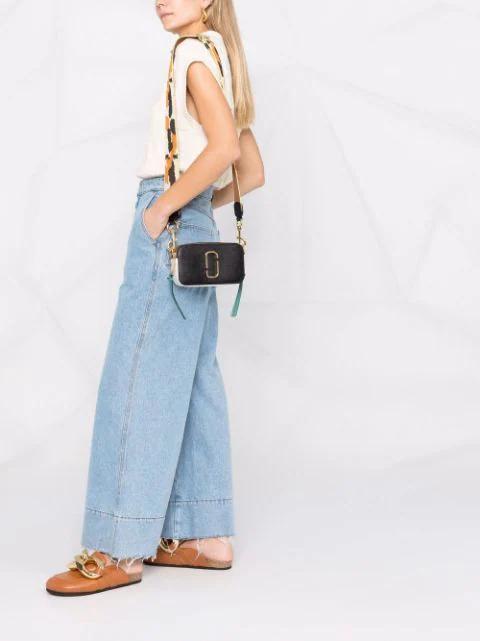 MARC JACOBS Colorful Logo Zipper Shoulder Bag In 003 New Black Multi