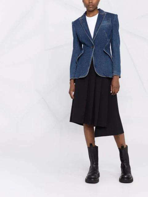 ALEXANDER MCQUEEN Tailored Denim Jacket In Medium Wash