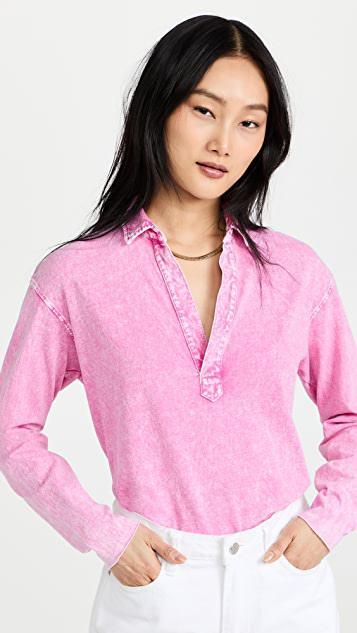FRANK & EILEEN Patrick Popover Henley Pink Lemonade