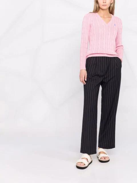 POLO RALPH LAUREN Maglia In Cotone A Trecce In Pink