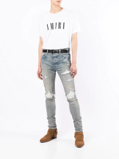 AMIRI White Logo Print T-shirt