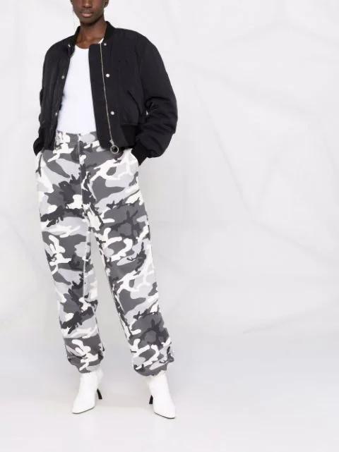 OFF-WHITE Embroidered Logo Bomber Jacket In Black