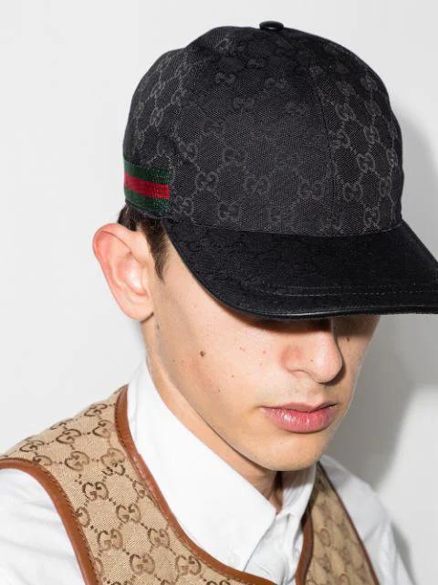 GUCCI Black Canvas Original Gg Baseball Cap