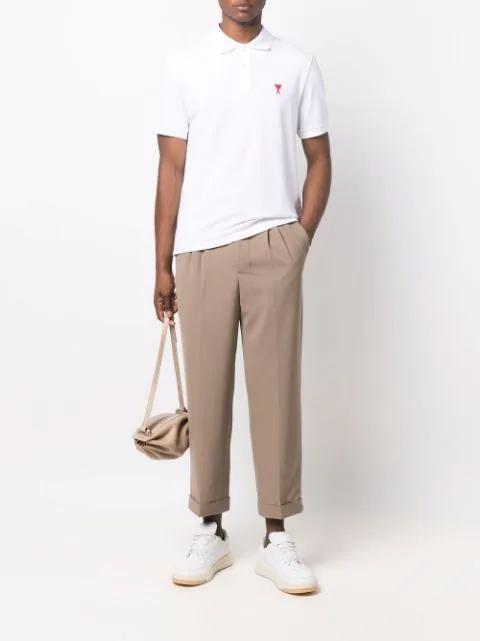 AMI ALEXANDRE MATTIUSSI Organic Cotton Ami De Coeur Polo Shirt In White