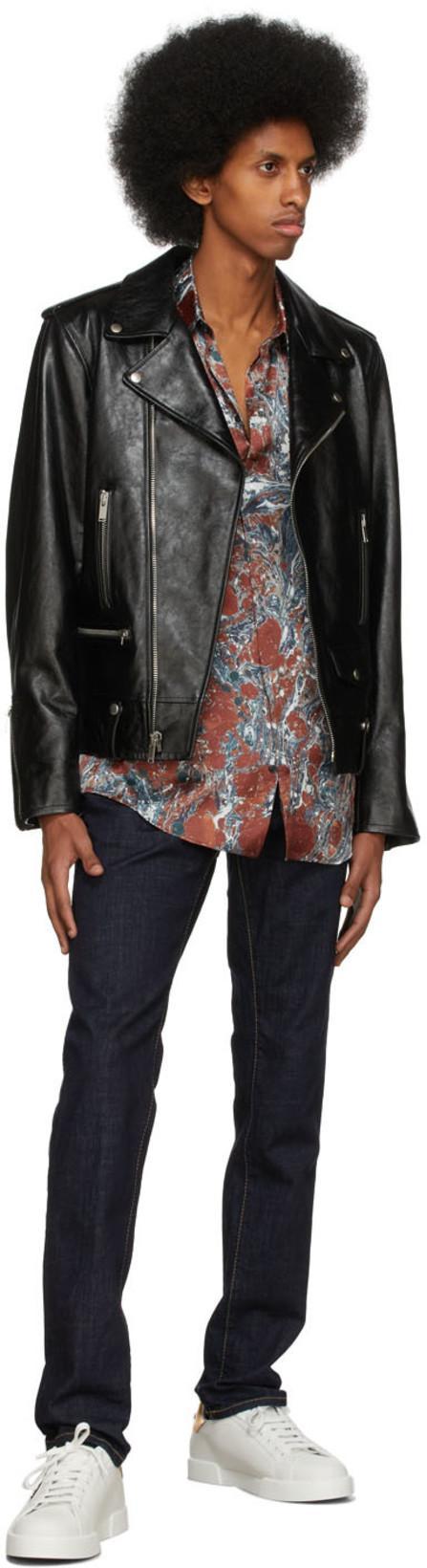 DOLCE & GABBANA Portofino White Leather Sneaker With Logo Detail