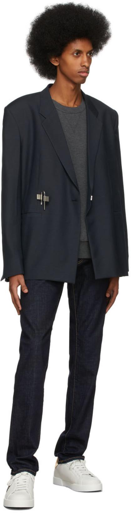 DOLCE & GABBANA Crewneck Sweatshirt With Embroidery In Grey