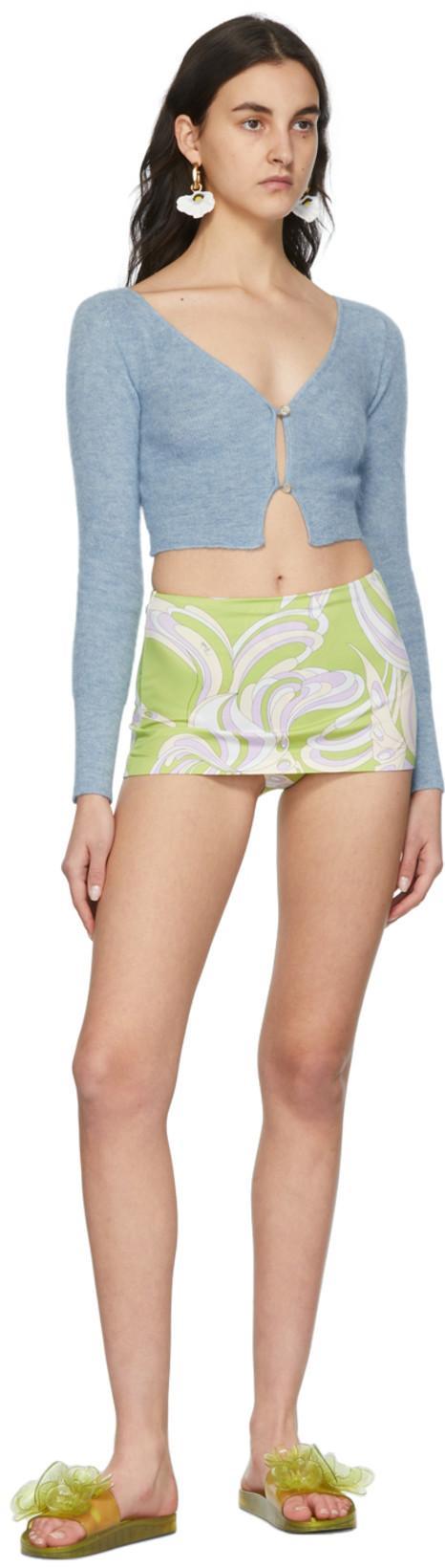 JACQUEMUS Le Cardigan Alzou Cropped Cardigan In Light Blue