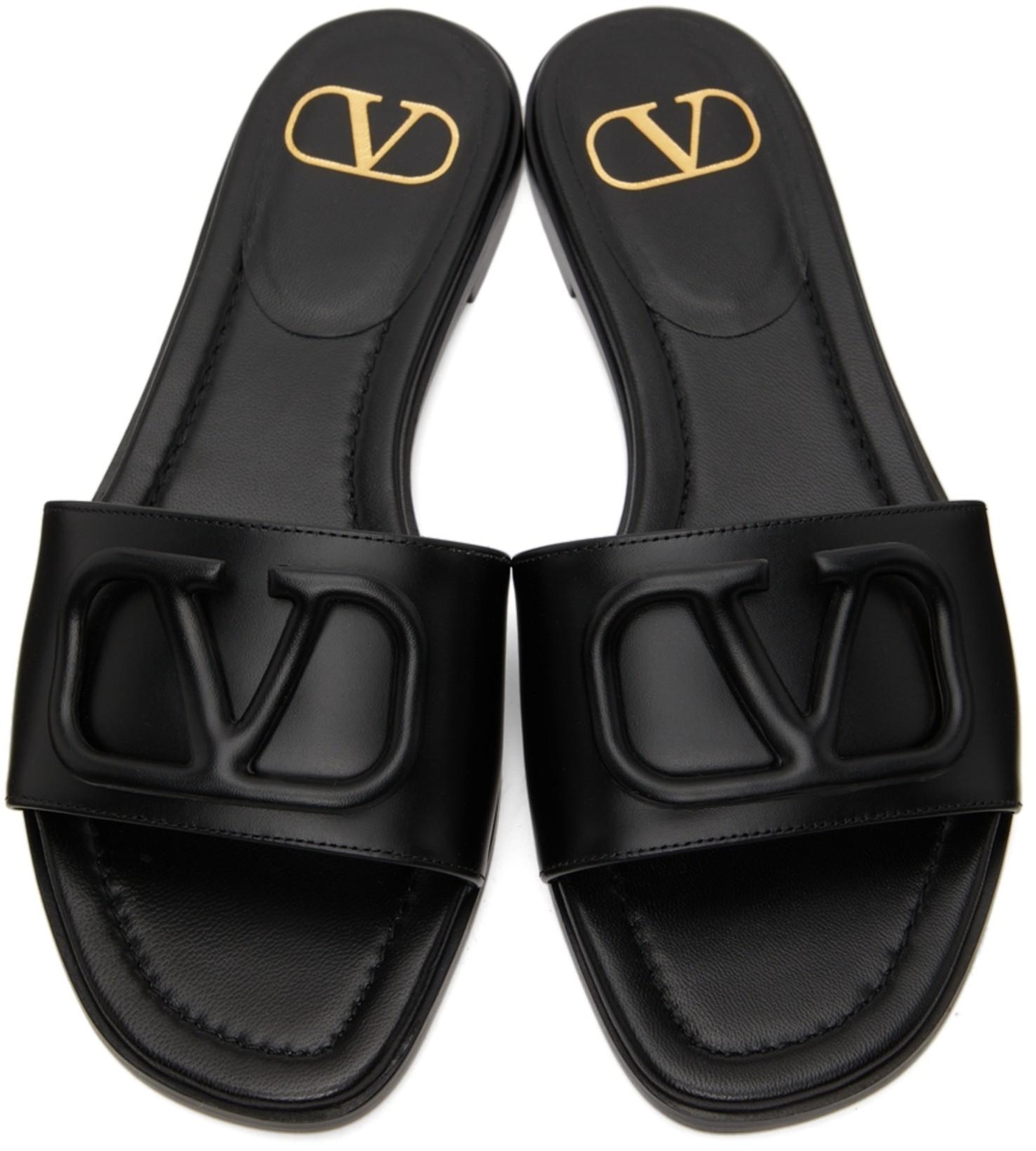 VALENTINO GARAVANI Black Leather Sandals