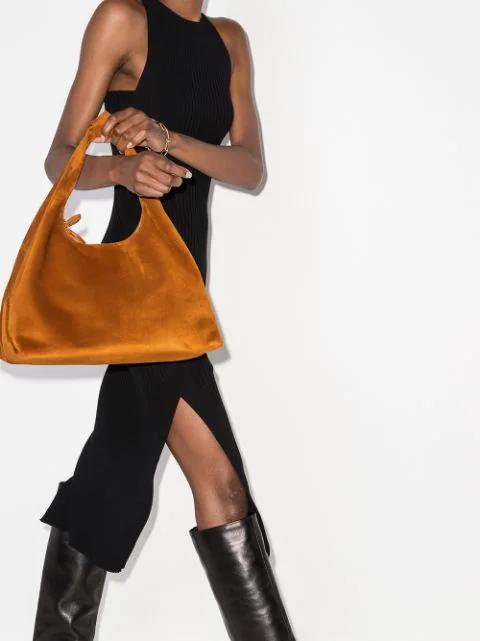 KHAITE Davis Slouchy Leather Knee Boots In Black