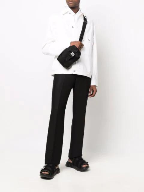 DOLCE & GABBANA Dg Striped Jacquard Cotton Poplin Shirt In White