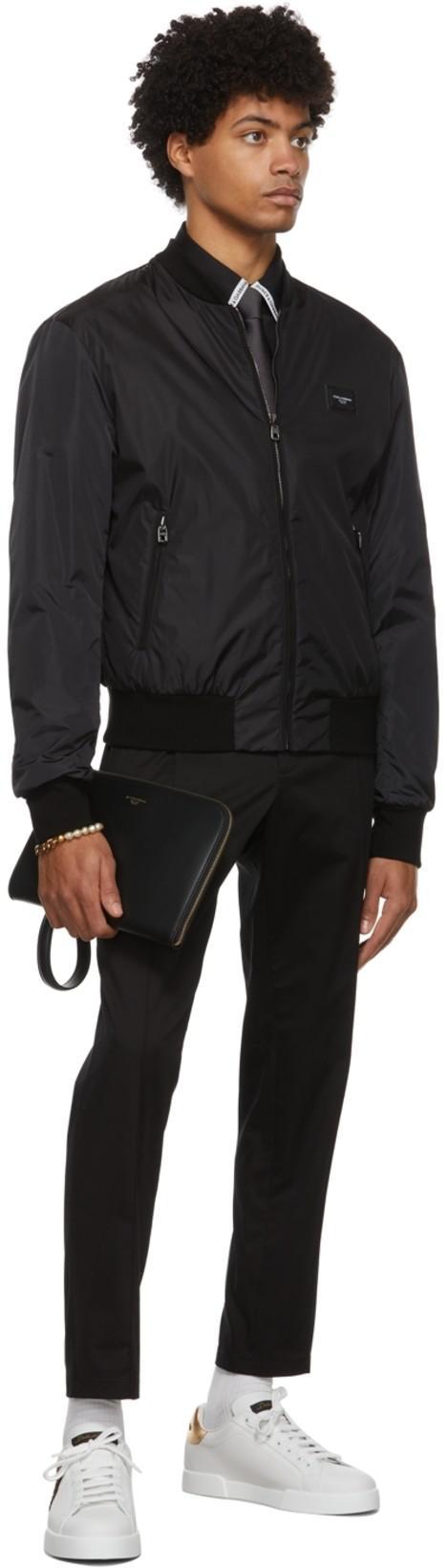 DOLCE & GABBANA Portofino White Leather Sneaker With Logo Detail