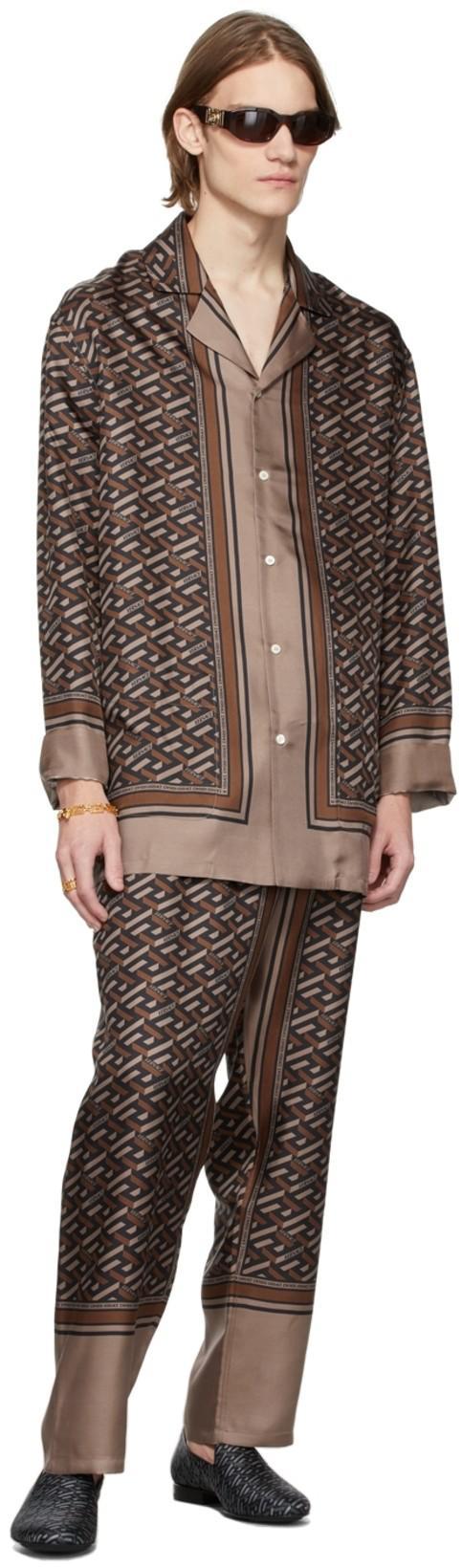 VERSACE Medusa Biggie Rectangle-frame Sunglasses In Brown