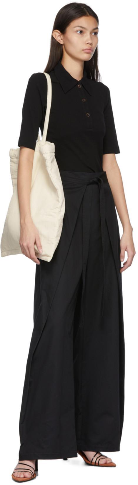 ROSETTA GETTY Womens Black Slim-fit Cotton-jersey Polo Shirt M