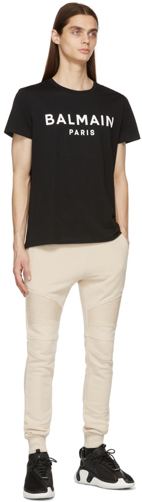 BALMAIN Printed T-shirt - Straight Fit In Black