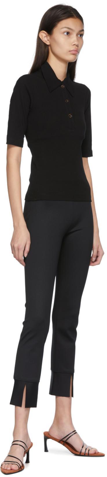 ROSETTA GETTY Womens Black Slim-fit Cotton-jersey Polo Shirt M