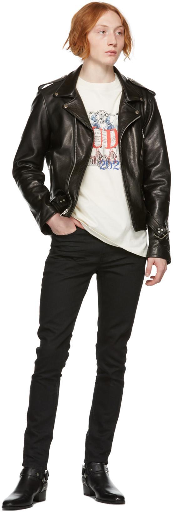 SAINT LAURENT Wyatt Harness Calf Leather Ankle Boots In Black