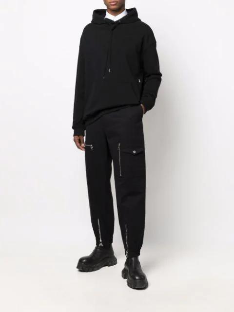 ALEXANDER MCQUEEN Black Cotton Canvas Cargo Trousers