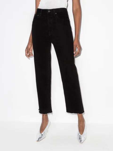TOTÊME Straight Cropped Jeans In Black