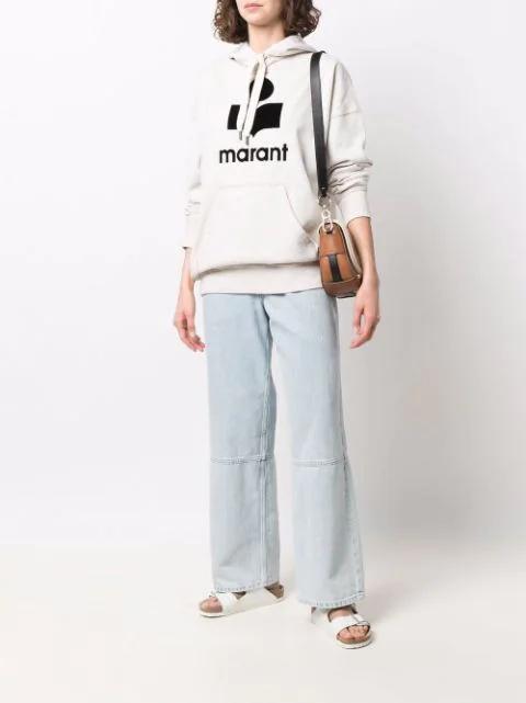ISABEL MARANT ÉTOILE Isabel Marant Etoile White Hoodie With Tonal Logo Print In Cotton Blend Woman