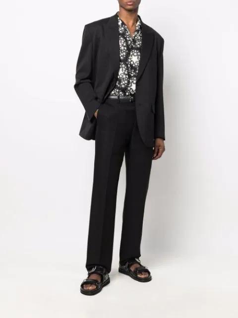 VALENTINO Single-breasted Virgin Wool-blend Blazer In Nero