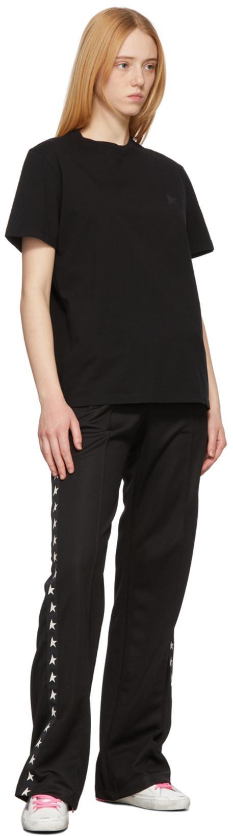 GOLDEN GOOSE Black Logo-embroidered Short-sleeved T-shirt