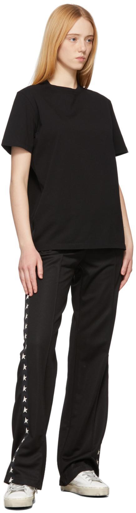 GOLDEN GOOSE Black Logo-embroidered Short-sleeved T-shirt