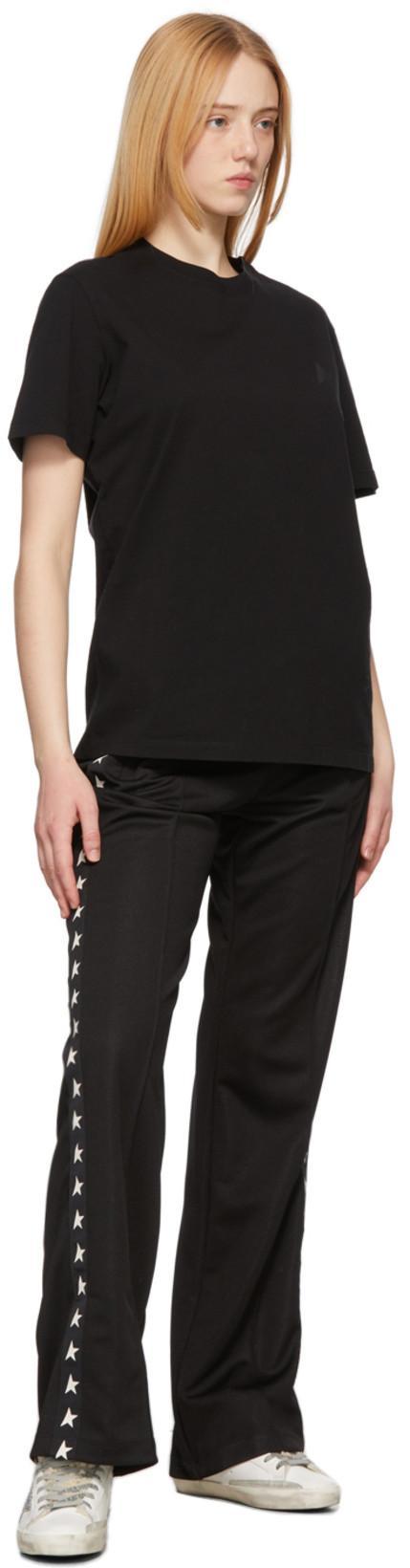GOLDEN GOOSE Black Logo-embroidered Short-sleeved T-shirt
