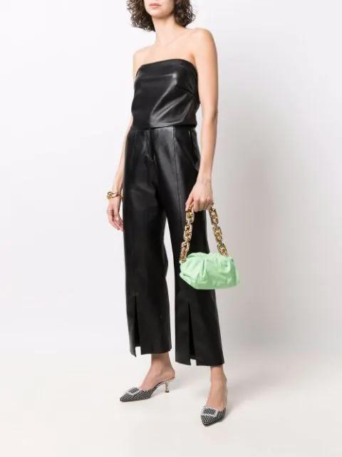 BOTTEGA VENETA The Curve 95 Lambskin Mules With Twisted Intrecciato Straps In Black