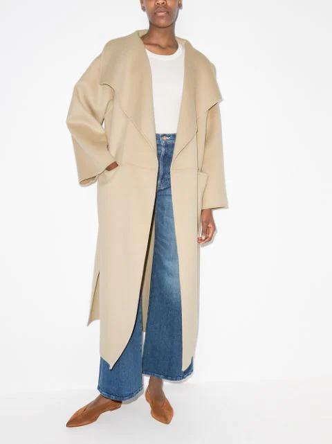 TOTÊME Signature Draped Wool And Cashmere-blend Coat In Beige